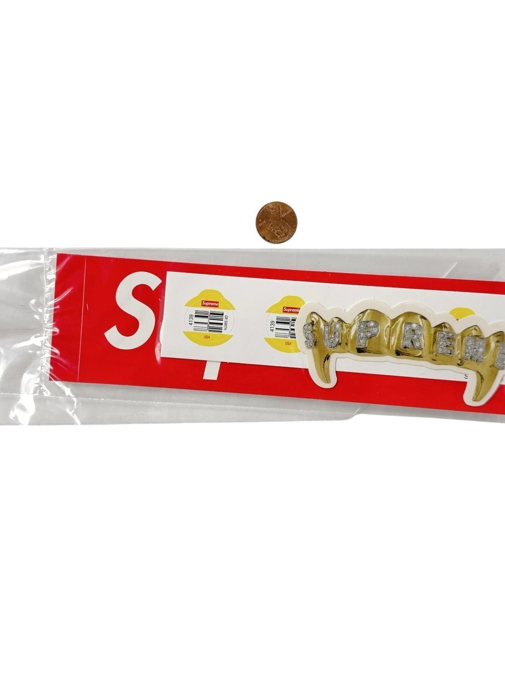 Supreme Box Logo Fruit Barcode Gold Grill SS19 Sticker Pack Of 3
